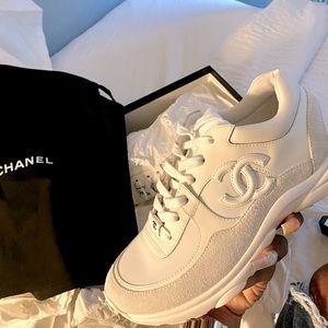 CHANEL Suede Calfskin Sneakers